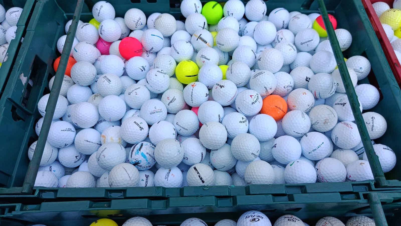 Buckets of golf balls